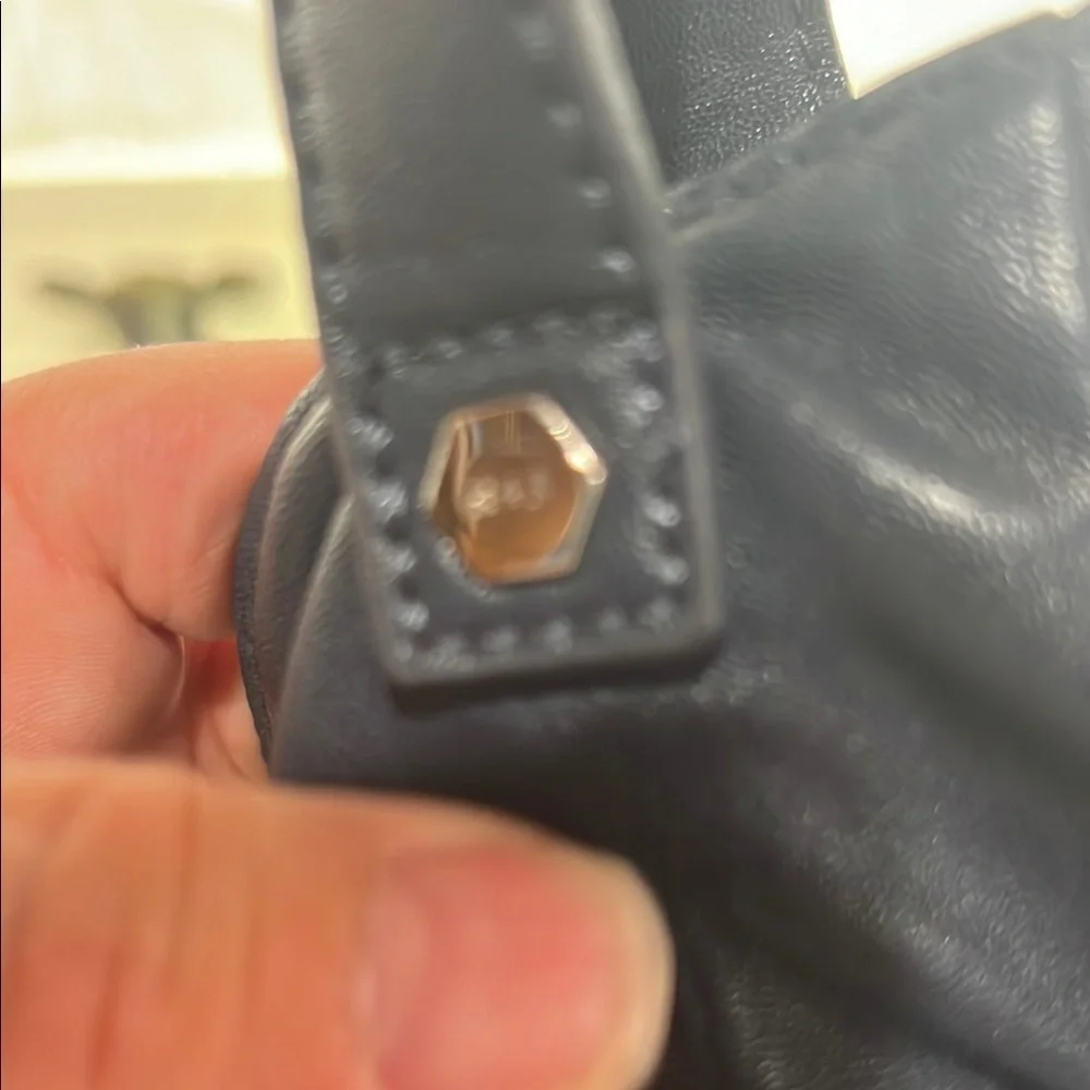 R+J Black Hobo Vegan Leather Women's Bag